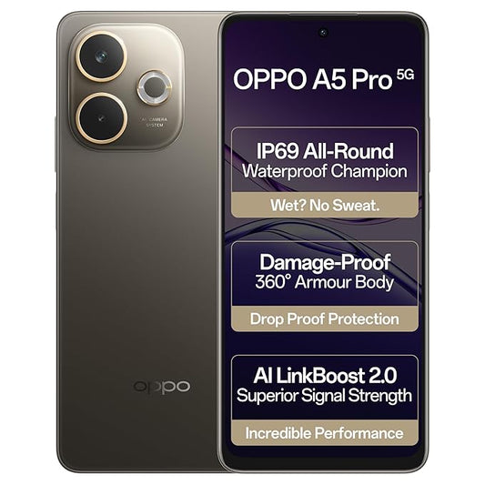OPPO A5 Pro 5G (Mocha Brown, 8GB RAM, 128GB Storage) | 45W SUPERVOOC